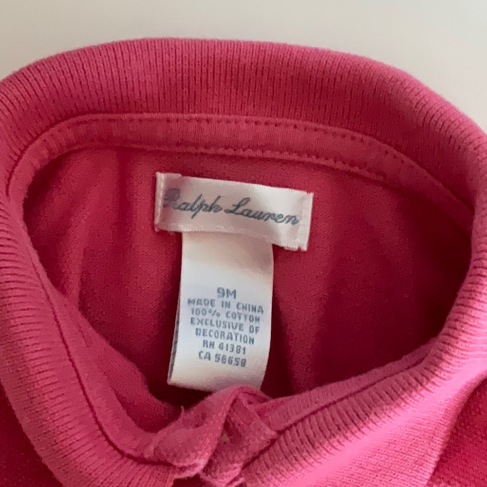 Polo by Ralph Lauren Kids Ruffle Hem Shirts - Deep Pink, Light Pink 9 months - Picture 5 of 9